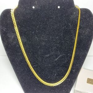 Vintage Avon Spun Swirl Goldtone Small Necklace 18" Long